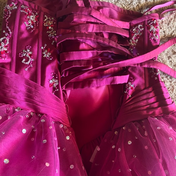 Jovani Short Pink Prom Quince Dress Prevue - Picture 4 of 5